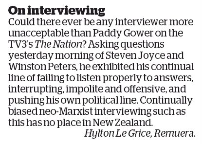 Paddy Gower is a neo marxist